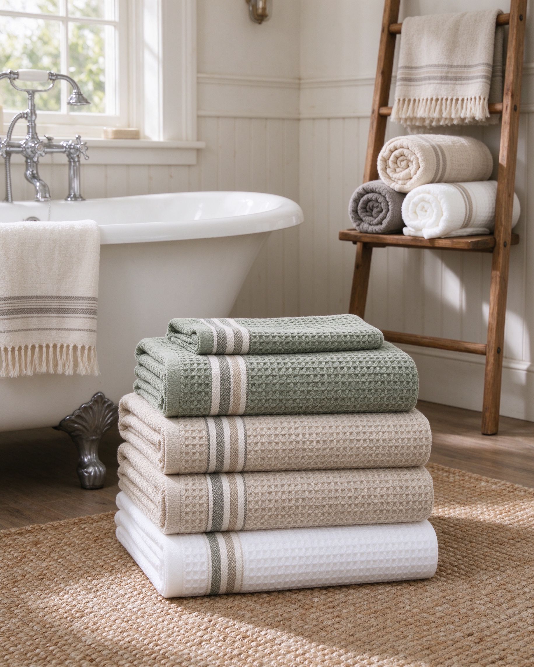 Sage Waffle Towel Collection